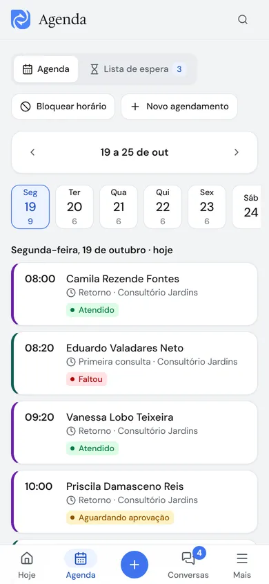Agenda do dia no celular